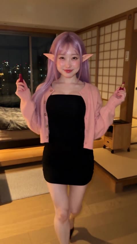 CatSumie dressed for a night out